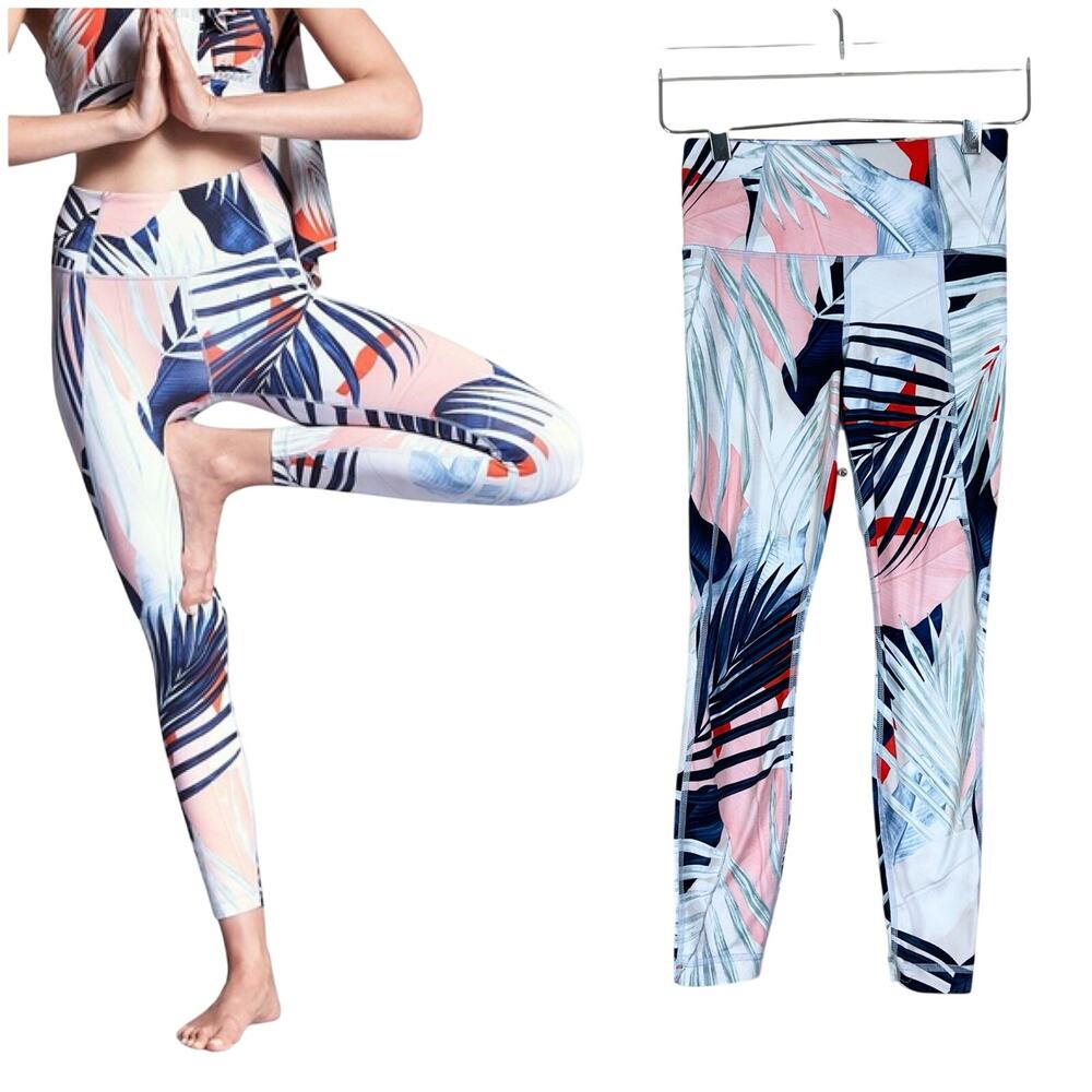 Athleta | Salutation Stash Tahitian Palm Leaf Print High Rise 7/8 Leggings XS